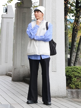 「アイテム（モカシン/デッキシューズ）」を使った、ひっちさん（メンズ・171cm）の秋コーディネート