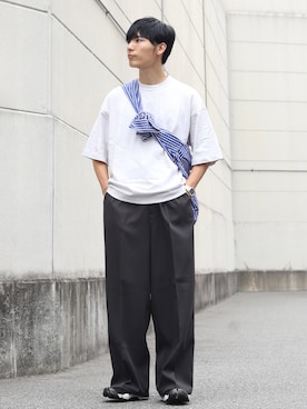 「RUUBON（ルーボン）のアイテム」を使った、ひっちさん（メンズ・172cm）の夏コーディネート