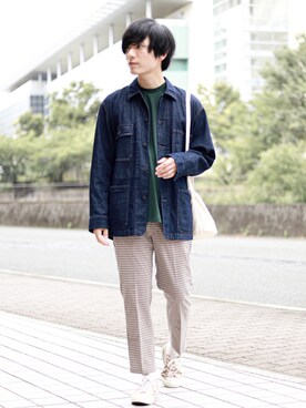 「U.S. POLO ASSN.（ユーエスポロアッスン）のU.S. POLO ASSN. /ユーエスポロアッスン 別注ワンポイント刺繍 ビッグシルエット長袖カットソー（Tシャツ/カットソー）」を使った、ひっちさん（メンズ・172cm）の夏コーディネート