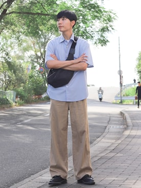 「アイテム（ローファー）」を使った、ひっちさん（メンズ・171cm）の夏コーディネート