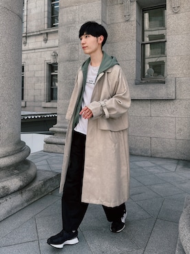 「RUUBON（ルーボン）のアイテム（チノパンツ）」を使った、ひっちさん（メンズ・170cm）の春コーディネート