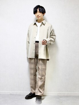 「オーバーシャツ」｜「アイテム（その他）」を使った、ひっちさん（メンズ・172cm）の秋コーディネート