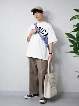「CONVERSE（コンバース）のアイテム（帽子）」を使った、ひっちさん（メンズ・172cm）の夏コーディネート