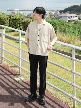 「アイテム（スラックス）」を使った、ひっちさん（メンズ・171cm）の夏コーディネート