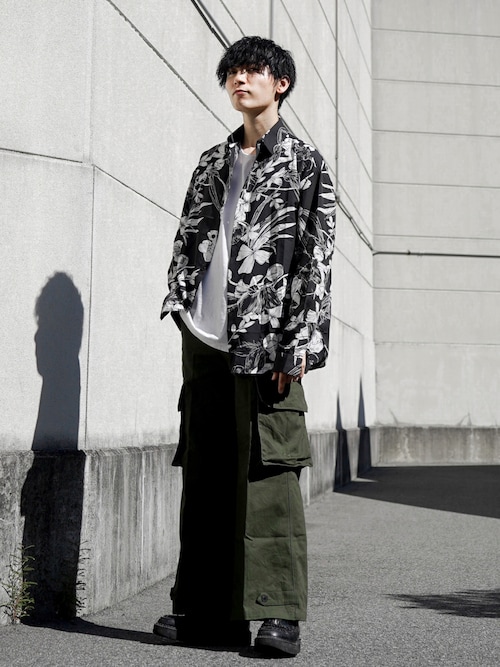 メンズ 総柄シャツ ビッグシルエット H00289 unrelaxing シャツ ビッグシルエット総柄シャツ メンズ