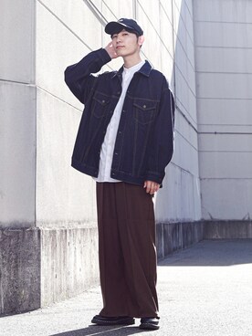 「EDWIN（エドウィン）のアイテム（スラックス）」を使った、ひっちさん（メンズ・172cm）の春コーディネート