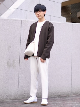 「ブラウンコーデ」｜「アイテム（ボディバッグ/ウエストポーチ）」を使った、ひっちさん（メンズ・172cm）の春コーディネート