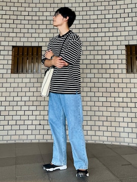 「RUUBON（ルーボン）のアイテム」を使った、ひっちさん（メンズ・172cm）の夏コーディネート