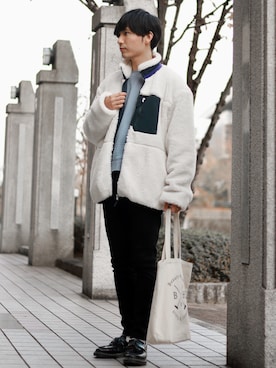 「UNIQLO（ユニクロ）の50色ソックス（消臭機能付き）（ソックス/靴下）」を使った、ひっちさん（メンズ・172cm）の冬コーディネート