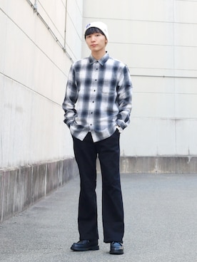 「アイテム（モカシン/デッキシューズ）」を使った、ひっちさん（メンズ・171cm）の秋コーディネート