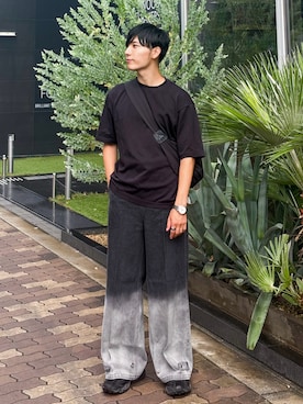 「BARELY BLUE（ベアリーブルー）のアイテム」を使った、ひっちさん（メンズ・171cm）の夏コーディネート