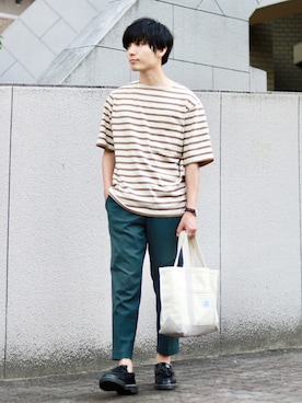 「UNIQLO U」｜ひっちさん（メンズ・172cm）の夏コーディネート