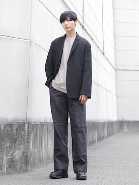 「アイテム（モカシン/デッキシューズ）」を使った、ひっちさん（メンズ・171cm）の秋コーディネート