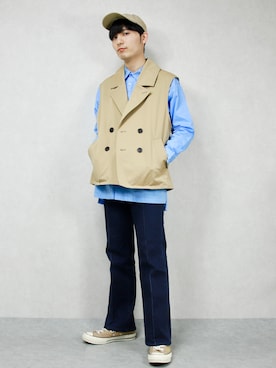 「フレアデニム」｜ひっちさん（メンズ・172cm）の春コーディネート