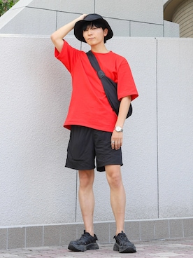 「BARELY BLUE（ベアリーブルー）のアイテム」を使った、ひっちさん（メンズ・171cm）の夏コーディネート