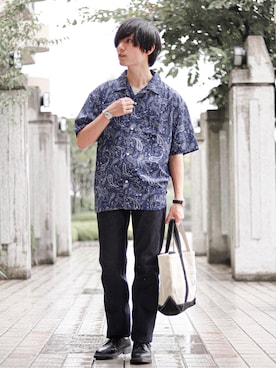 「NIDO（ニド）のアイテム」を使った、ひっちさん（メンズ・172cm）の夏コーディネート