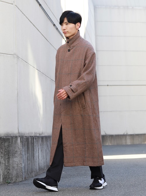 HARE（ハレ）の「ウールチェックステンカラーコート(HARE