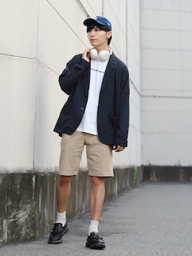 「アイテム（ジャケット/アウター）」を使った、ひっちさん（メンズ・171cm）の夏コーディネート