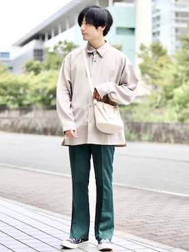 「オーバーシャツ」｜「アイテム（その他）」を使った、ひっちさん（メンズ・172cm）の秋コーディネート