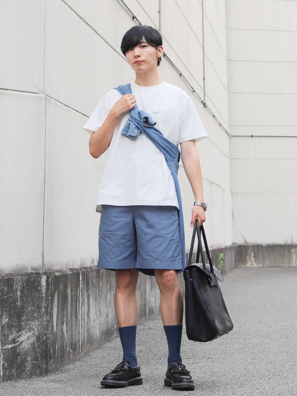 Dr. Martens 黒 ローファー 24センチ　白ステッチ AW24 WHITE STITCH｜
