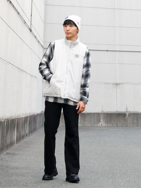 「アイテム（ニットキャップ/ビーニー）」を使った、ひっちさん（メンズ・171cm）の秋コーディネート