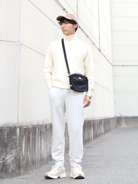 「アイテム（キャップ）」を使った、ひっちさん（メンズ・171cm）の冬コーディネート
