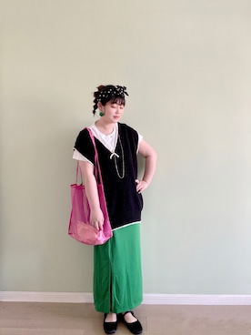 「休闲」｜「アイテム（その他シューズ）」を使った、肥肥YEさん（レディース・163cm）の春コーディネート