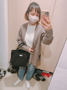 「アイテム（トートバッグ、ブラック系）」を使った、yuzuuu〜♡さん（レディース・159cm）の秋コーディネート