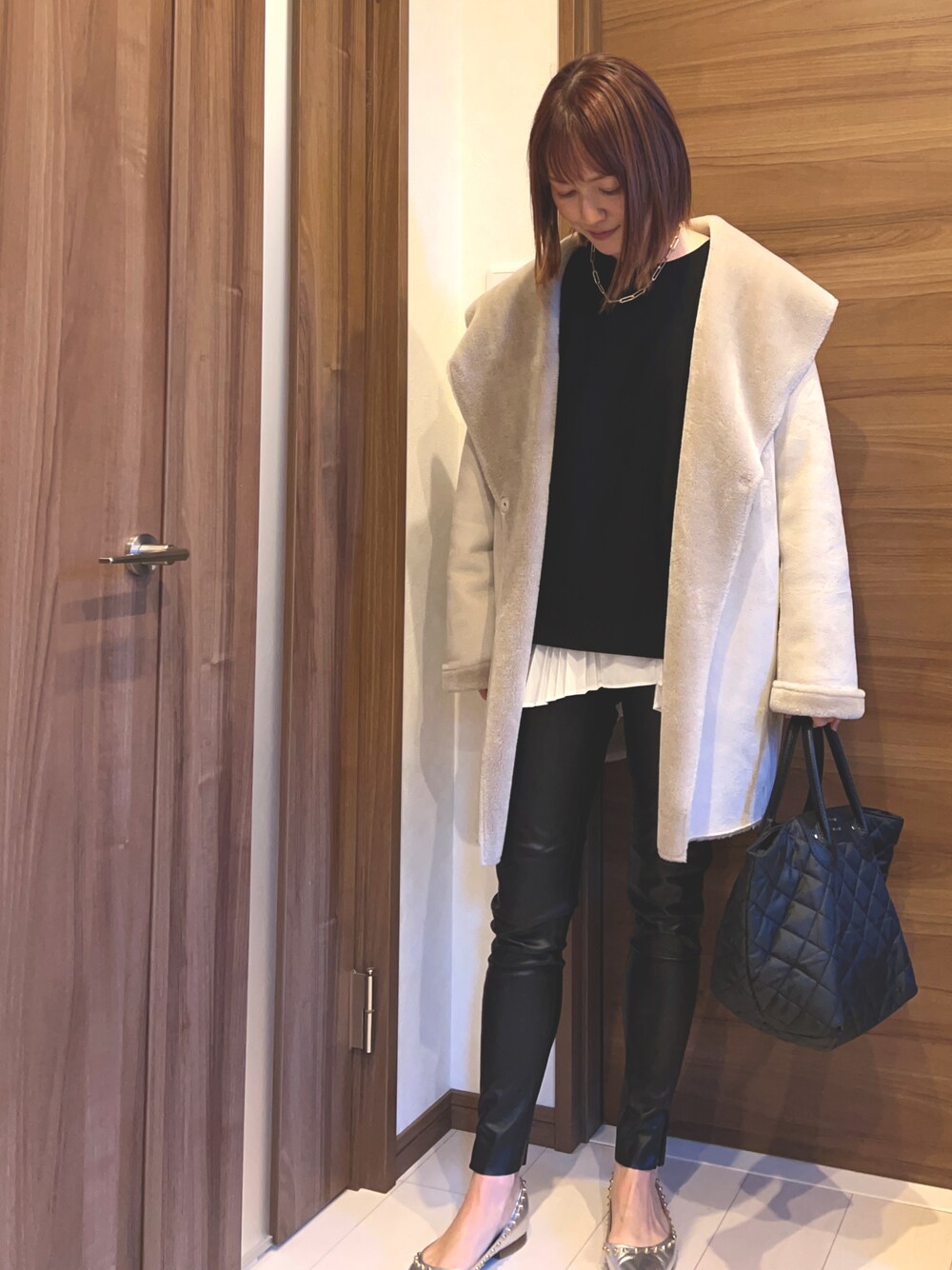 美品】ivory courtリバーシブルムートンコート