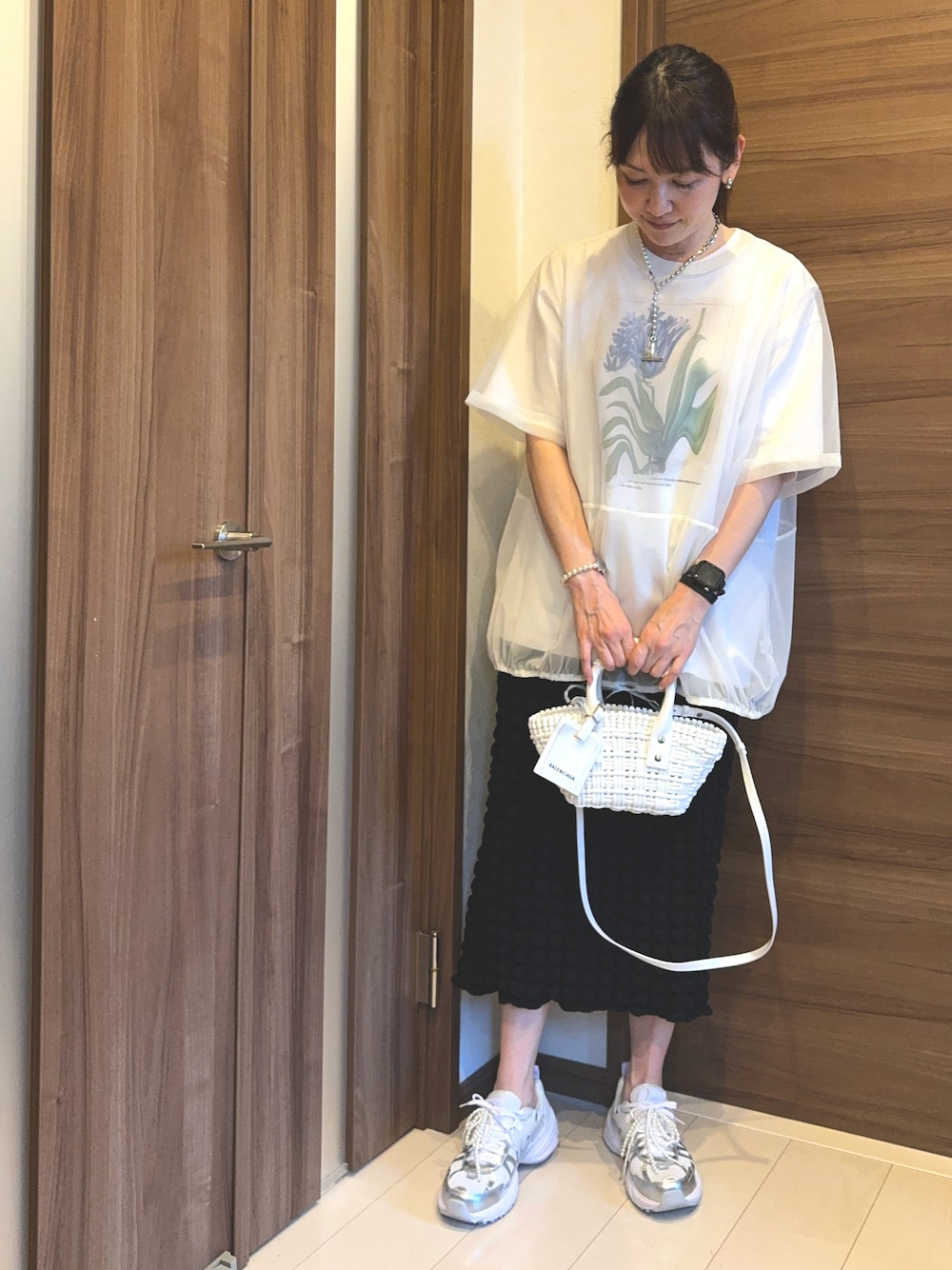 BALENCIAGA バレンシアガ　かごバッグ 収納袋付き　グレー BALENCIAGA バレンシアガかごバッグ 収納袋付きグレー