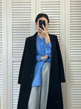 「150cm台コーデ」｜「アイテム（スウェットパンツ）」を使った、momokoさん（レディース・154cm）の冬コーディネート