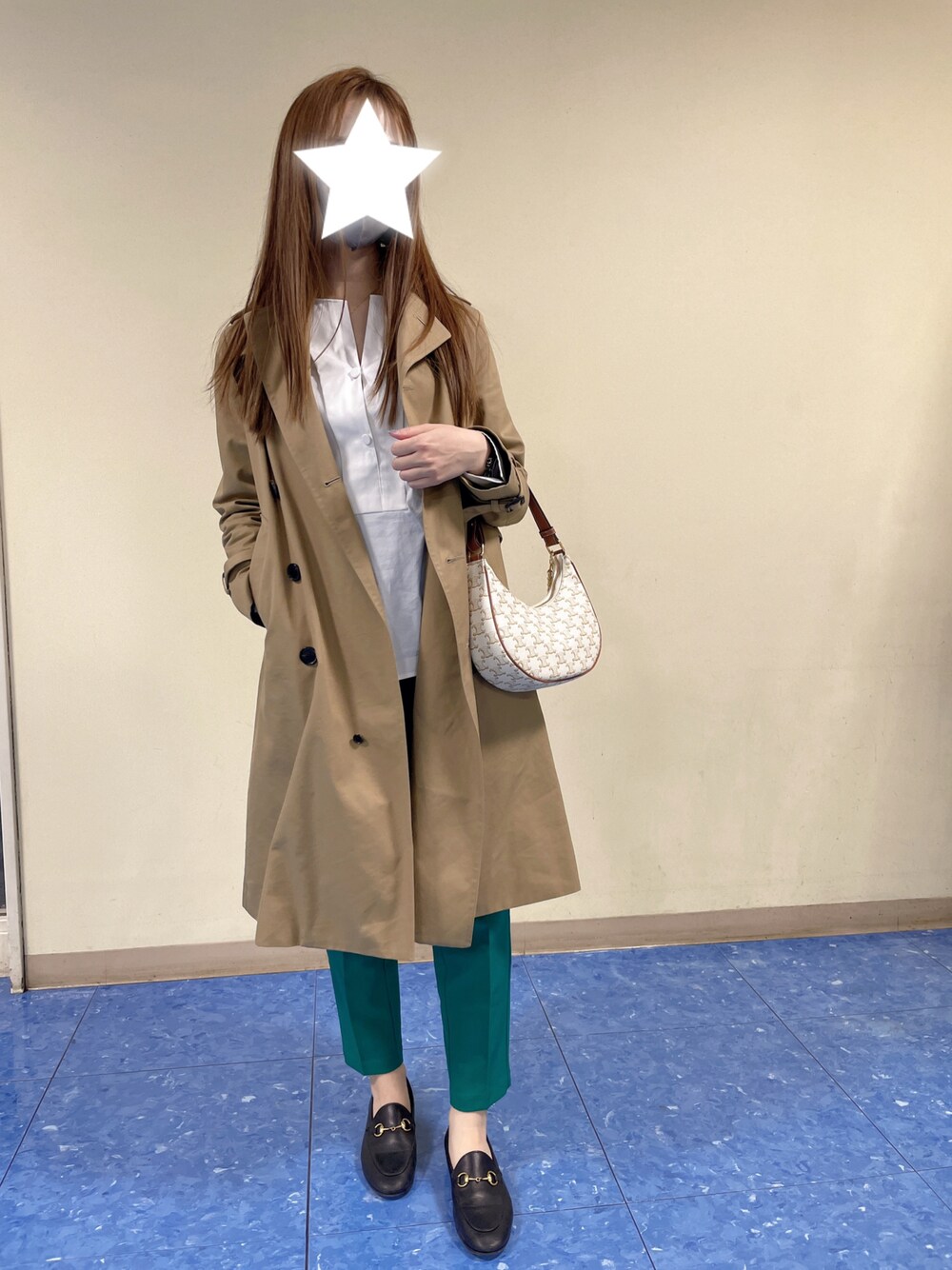 「GUCCIのアイテム（ローファー、ブラック系）」を使った、✭♡ayaka♡✭さん（レディース・156cm）の春コーディネートの1枚目の写真