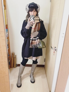 「chanel」｜「アイテム（キャップ）」を使った、Winnie C 🇹🇼さん（レディース・163cm）の冬コーディネート