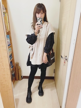 「MICHAEL KORS（マイケルコース）のアイテム（アナログ腕時計）」を使った、Winnie C 🇹🇼さん（レディース・163cm）の冬コーディネート