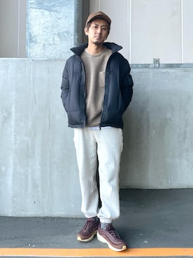 「NANO universe（ナノユニバース）のアイテム（ダウンジャケット/コート）」を使った、JUNYAさん（メンズ・171cm）の冬コーディネート