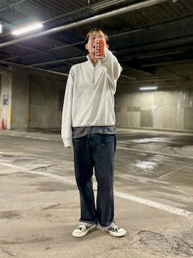 「NANO universe（ナノユニバース）のアイテム（スウェット）」を使った、JUNYAさん（メンズ・171cm）の冬コーディネート