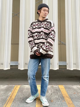 「NANO universe（ナノユニバース）のアイテム（帽子）」を使った、JUNYAさん（メンズ・171cm）の秋コーディネート