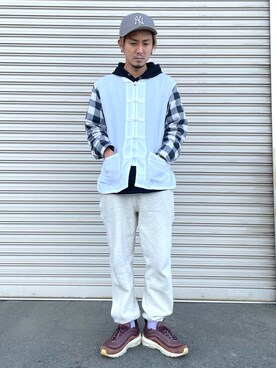 「NANO universe（ナノユニバース）のアイテム（帽子）」を使った、JUNYAさん（メンズ・171cm）の冬コーディネート
