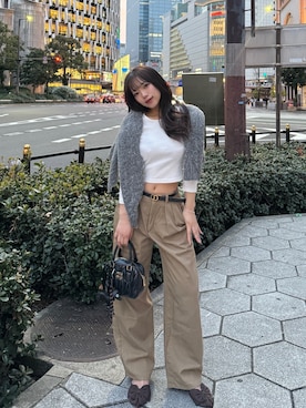 「miu miu（ミュウミュウ）のアイテム（バッグ）」を使った、amiさん（レディース・157cm）の春コーディネート