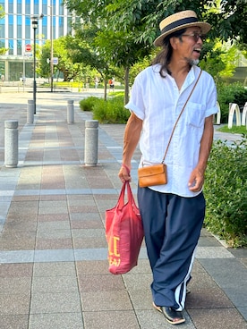 「白シャツ」｜芳人さん（メンズ・170cm）の夏コーディネート
