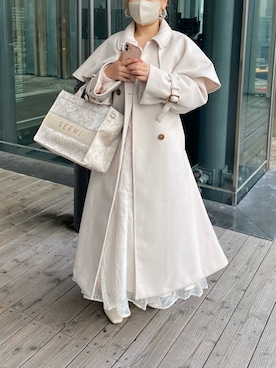 「one after another NICE CLAUP（ワンアフターアナザーナイスクラップ）のアイテム（その他アウター）」を使った、reiaさん（レディース・148cm）の冬コーディネート