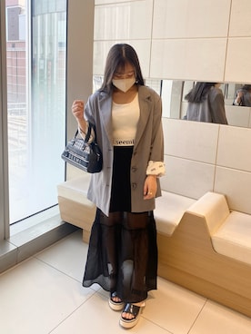 「Seemi. byNICECLAUP（ シーミーバイナイスクラップ）のアイテム（テーラードジャケット）」を使った、reiaさん（レディース・148cm）の春コーディネート