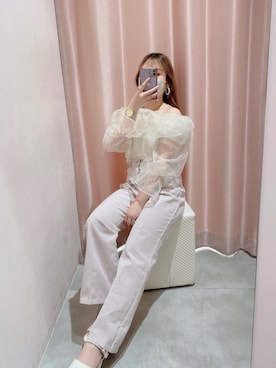 「one after another NICE CLAUP（ワンアフターアナザーナイスクラップ）のアイテム（デニムパンツ）」を使った、reiaさん（レディース・148cm）の春コーディネート