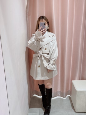 「one after another NICE CLAUP（ワンアフターアナザーナイスクラップ）のアイテム（その他アウター）」を使った、reiaさん（レディース・148cm）の春コーディネート