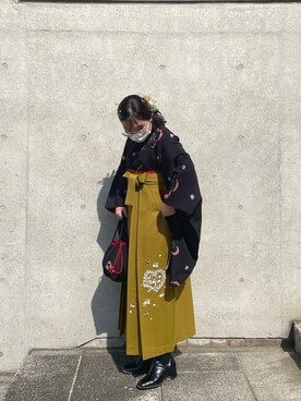 「袴」｜「アイテム（その他）」を使った、テンさんさん（レディース・158cm）の春コーディネート