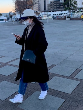 「AZUL by moussy（アズールバイマウジー）のアイテム（その他アウター）」を使った、テンさんさん（レディース・158cm）の冬コーディネート