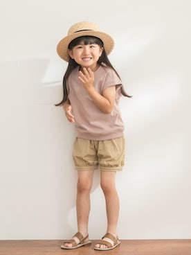 「キッスコーデ」｜「アイテム（帽子）」を使った、DOORS KIDSさん（レディース・102cm）の夏コーディネート