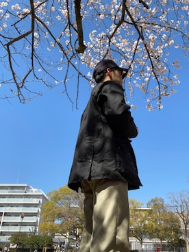「春カラー」｜「アイテム（ブルゾン）」を使った、RYOさん（メンズ・169cm）の春コーディネート