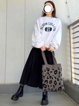 「Dr. Martens（ドクターマーチン）のDr.Martens ドクターマーチン クアッド レトロ 2976 クアッド / QUAD RETRO 2976 QUAD (BLACK POLISHED SMOOTH) 24687001（ブーツ）」を使った、PALULUさん（レディース・156cm）の冬コーディネート