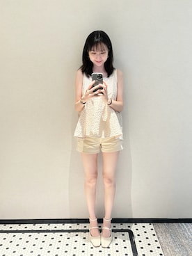 「MEIER.Q（マイヤーキュー）のアイテム」を使った、Yun Luさん（レディース・165cm）の夏コーディネート